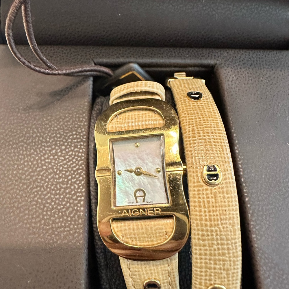 Etienne Aigner Gold and Tan Women's Watch